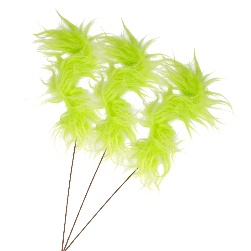 Wedding Ceremony Supply - Galhos Decorativos Verdes Felpudos Estilo Grinch,
