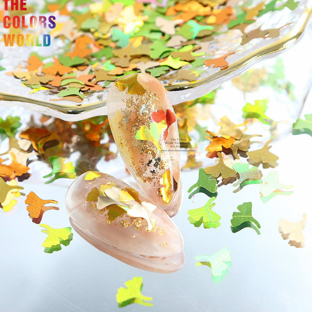 Wedding Eo - Ginkgo Folhas Forma Lantejoula Paillettes, DIY