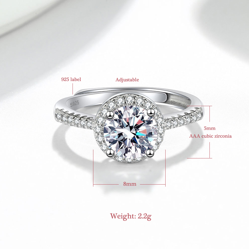 Novo 925 prata esterlina redon - Wedding Z avaliação e preço