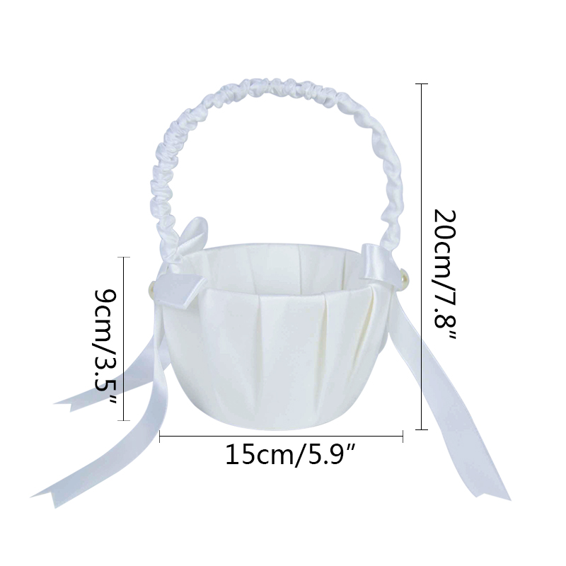 Cesta de flores branca de 20cm - Flower Girl Basket avaliação e preço