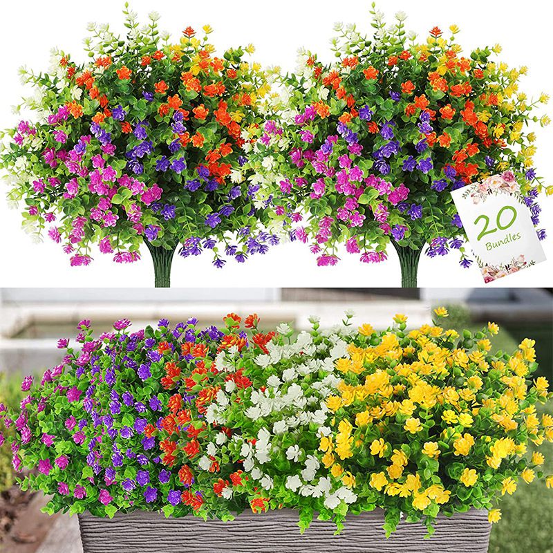 3/6 pçs planta artificial flor - Flower Girl Basket avaliação e preço