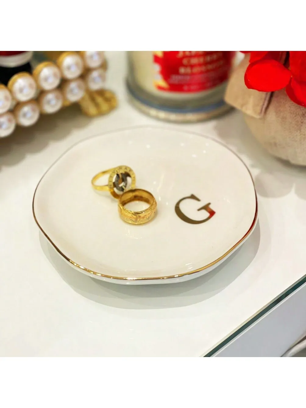 Bandeja de joias com anel inic - Wedding Z avaliação e preço
